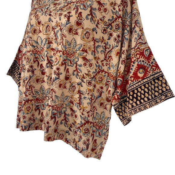 Pure Jill Womens Petite M Floral Print Boho Top 100% Organic Cotton Boxy Dolman - Picture 6 of 13